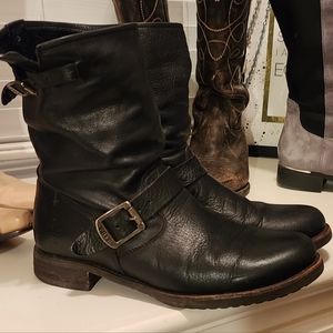 Frye Veronica black moto boots.  Size 11B  good pre-owned condition.